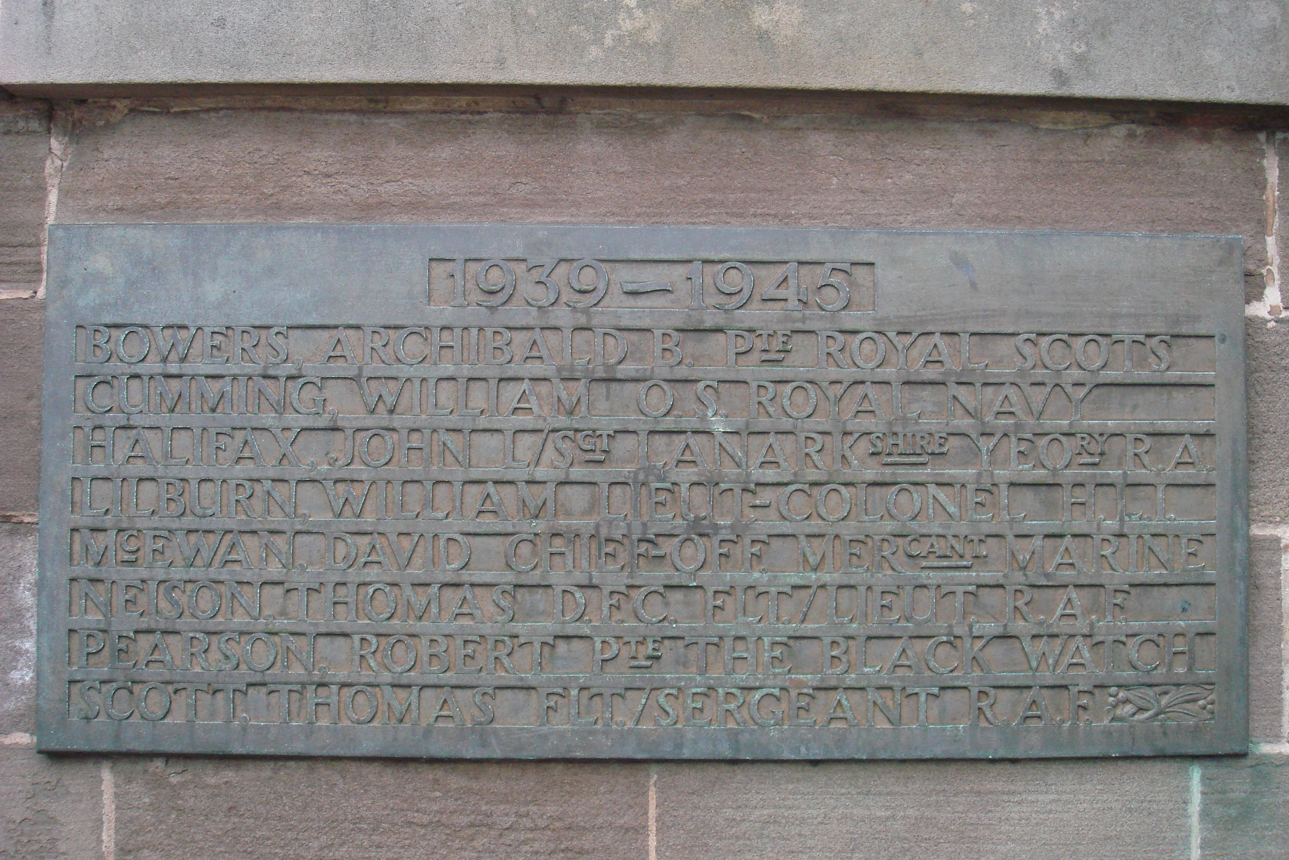 Elie War Memorial 1939-1945